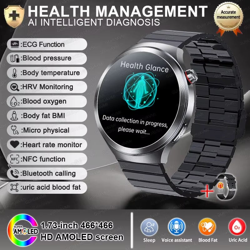 2025 Xiaomi Health Tracker Smartwatch — ECG + PPG, Uric Acid & Blood Lipids Monitoring, Body Analysis & Blood Pressure - HZ Mobile