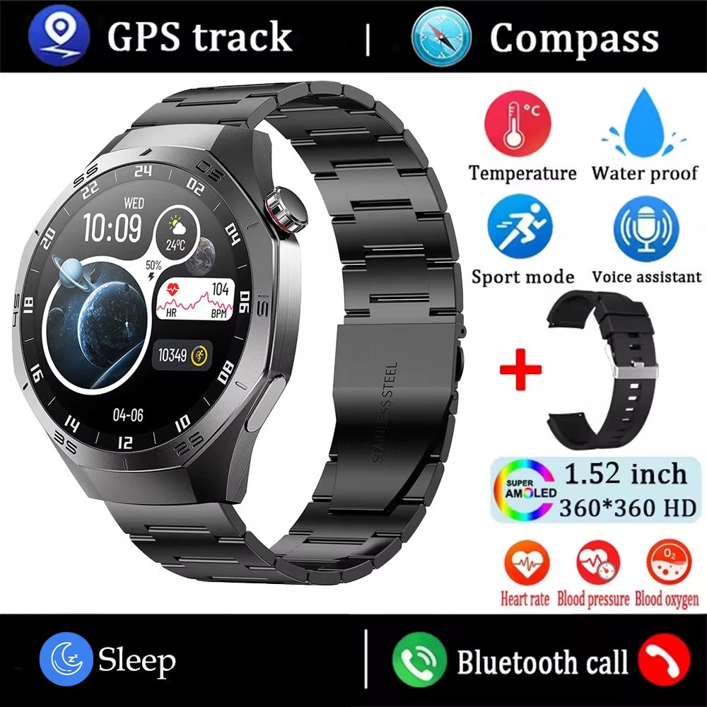 2025 SmartWatch AMOLED Screen GPS Bluetooth Call – Android & iOS Compatible - HZ Mobile