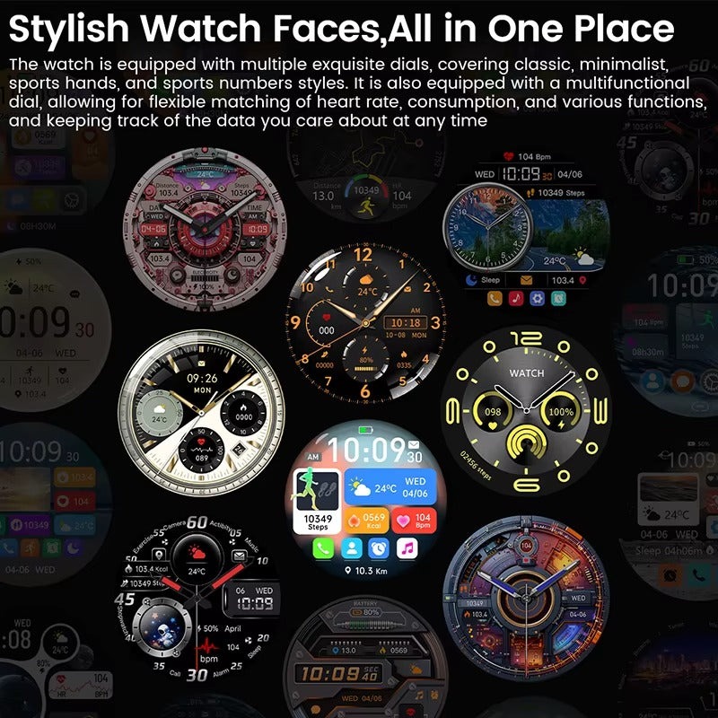 2025 SmartWatch AMOLED Screen GPS Bluetooth Call – Android & iOS Compatible - HZ Mobile
