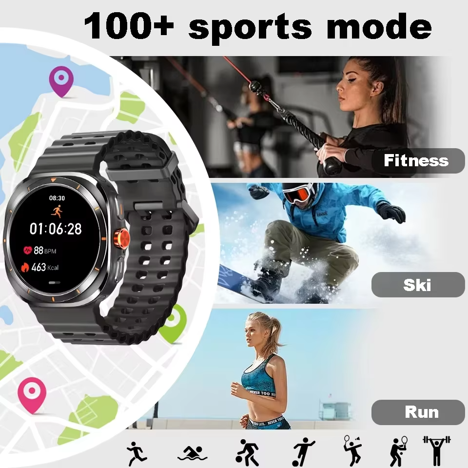 LAXASFIT Smart Watch 1.52″ AMOLED Screen – Bluetooth Talk, Fitness & Sports Tracker - HZ Mobile