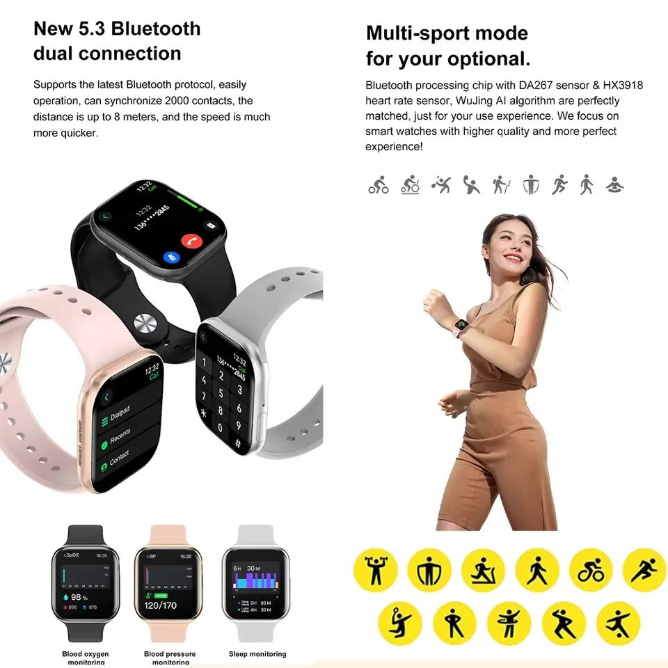 Smart Fitness Smartwatch with Health Tracking – Multiple Colors - HZ Mobile