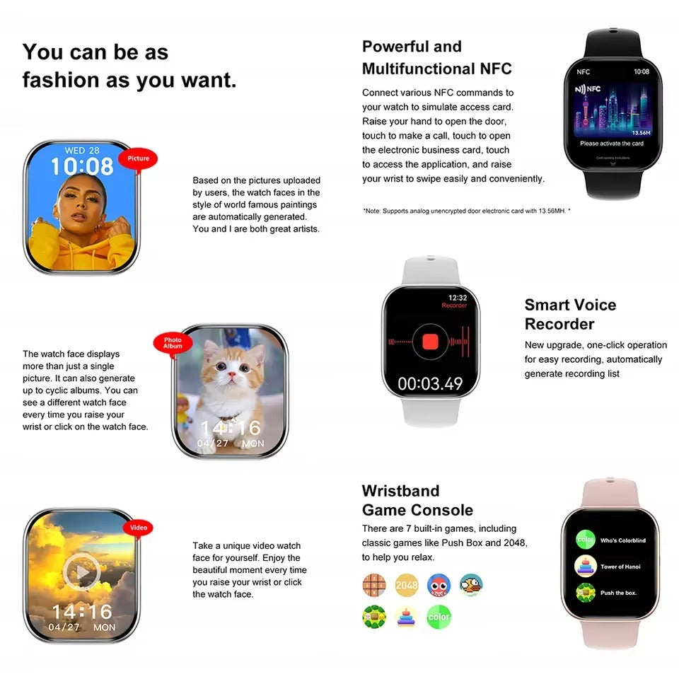 Smart Fitness Smartwatch with Health Tracking – Multiple Colors - HZ Mobile