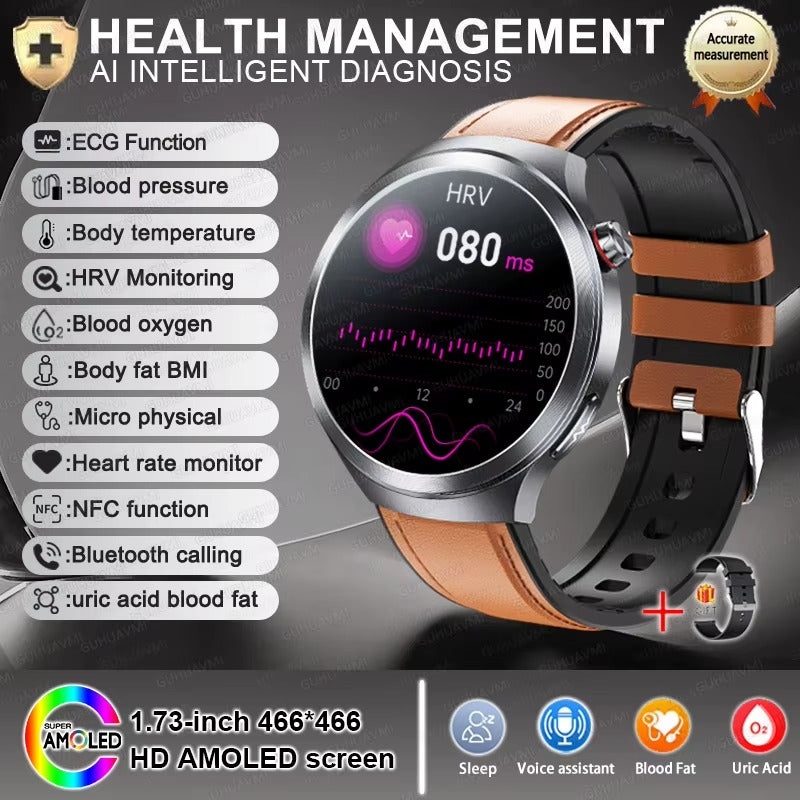 2025 Xiaomi Health Tracker Smartwatch — ECG + PPG, Uric Acid & Blood Lipids Monitoring, Body Analysis & Blood Pressure - HZ Mobile
