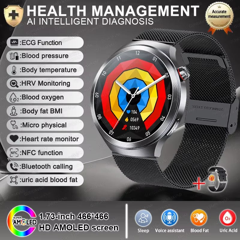 2025 Xiaomi Health Tracker Smartwatch — ECG + PPG, Uric Acid & Blood Lipids Monitoring, Body Analysis & Blood Pressure - HZ Mobile