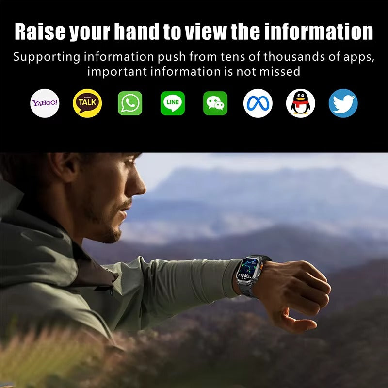 AWQX18 Smartwatch – Military Style Fitness Tracker with GPS, Compass & Bluetooth Call - HZ Mobile