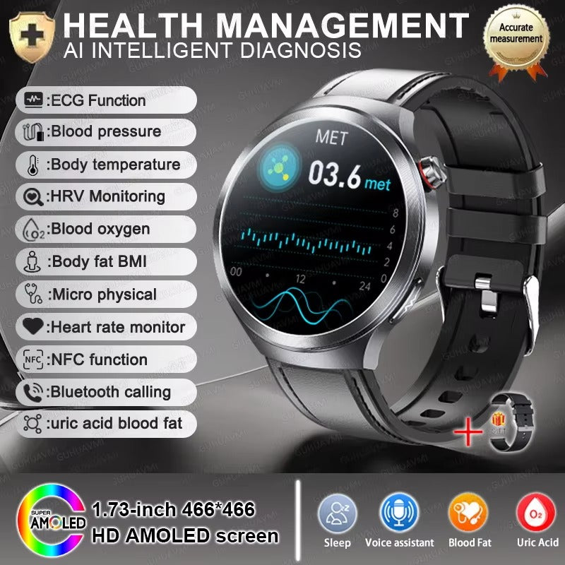 2025 Xiaomi Health Tracker Smartwatch — ECG + PPG, Uric Acid & Blood Lipids Monitoring, Body Analysis & Blood Pressure - HZ Mobile