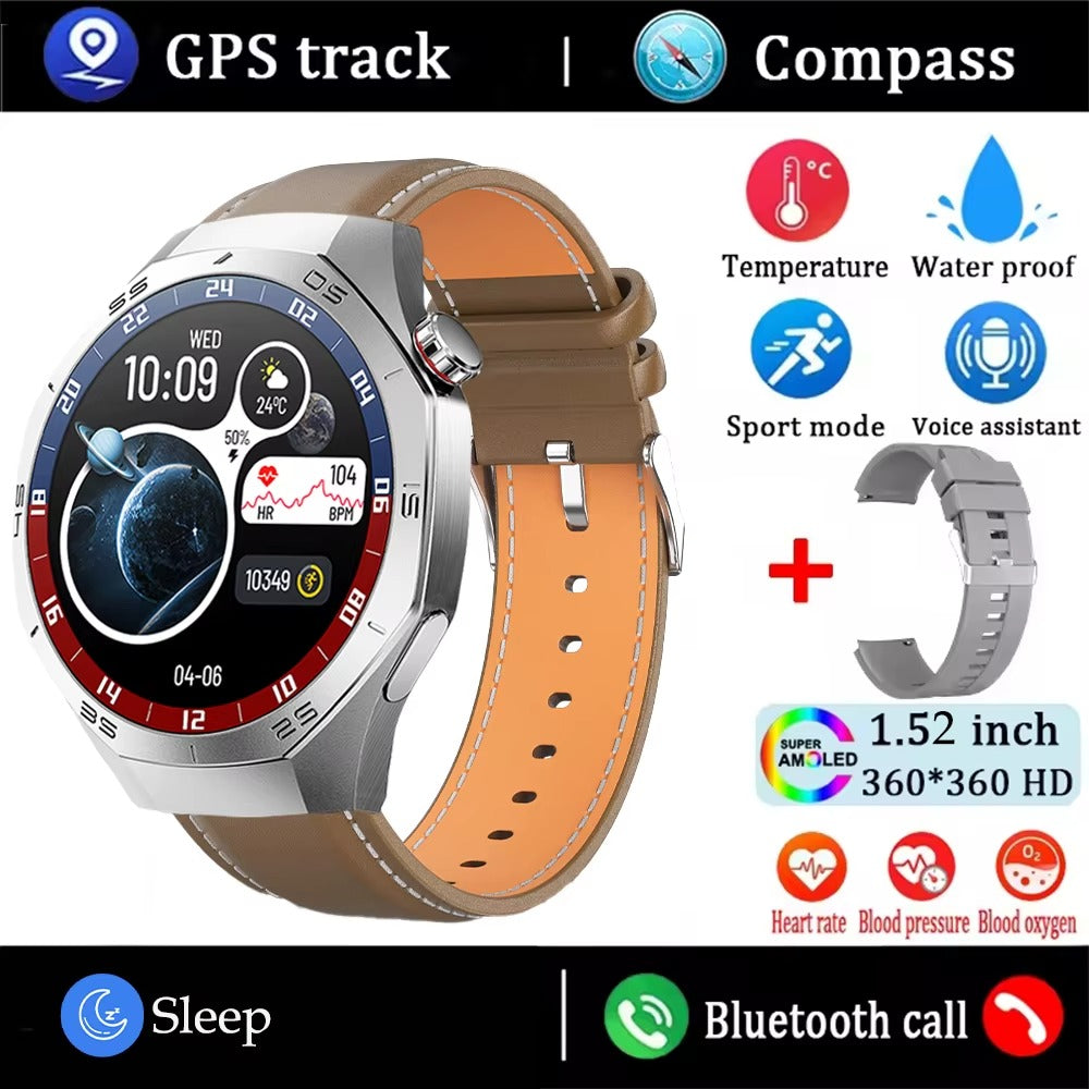 2025 SmartWatch AMOLED Screen GPS Bluetooth Call – Android & iOS Compatible - HZ Mobile