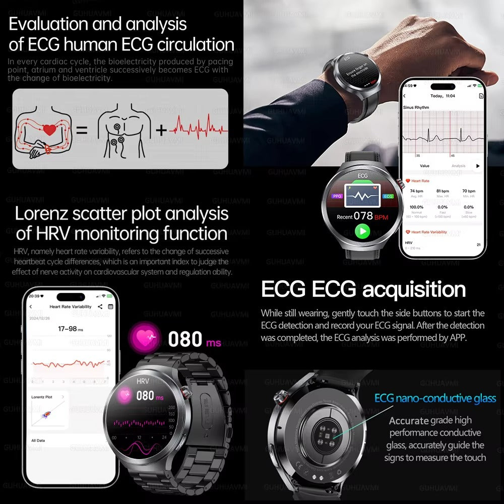 2025 Xiaomi Health Tracker Smartwatch — ECG + PPG, Uric Acid & Blood Lipids Monitoring, Body Analysis & Blood Pressure - HZ Mobile