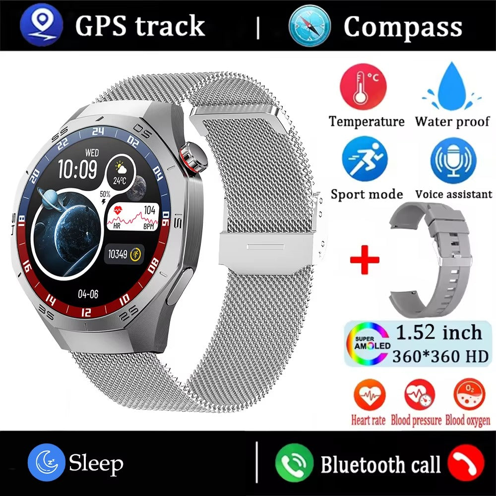 2025 SmartWatch AMOLED Screen GPS Bluetooth Call – Android & iOS Compatible - HZ Mobile