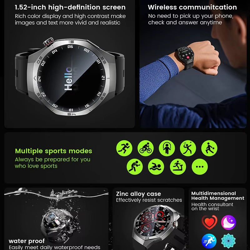 2025 SmartWatch AMOLED Screen GPS Bluetooth Call – Android & iOS Compatible - HZ Mobile