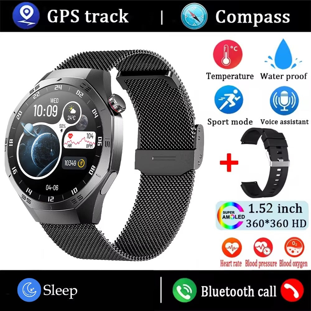 2025 SmartWatch AMOLED Screen GPS Bluetooth Call – Android & iOS Compatible - HZ Mobile