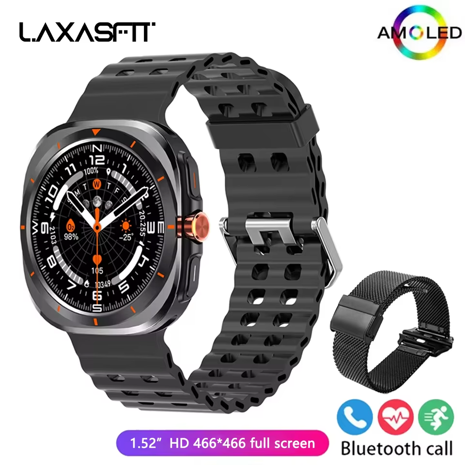 LAXASFIT Smart Watch 1.52″ AMOLED Screen – Bluetooth Talk, Fitness & Sports Tracker - HZ Mobile
