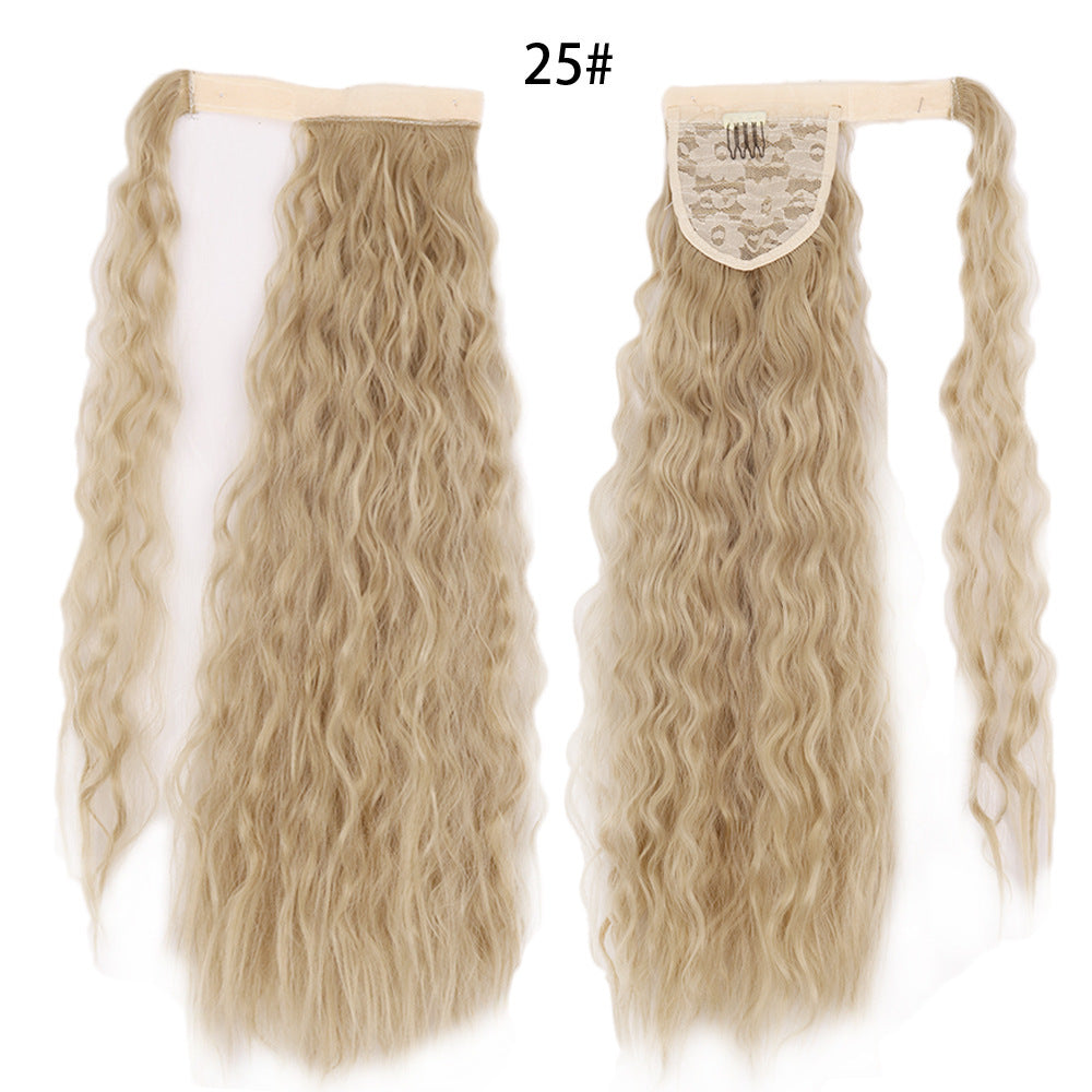 Water Wave Ponytail Wig – Velcro Wrap Synthetic High-Temperature Fiber - HZ Mobile