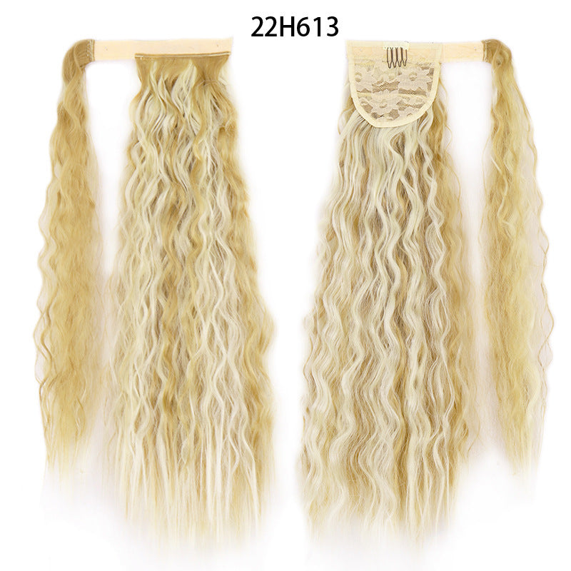 Water Wave Ponytail Wig – Velcro Wrap Synthetic High-Temperature Fiber - HZ Mobile