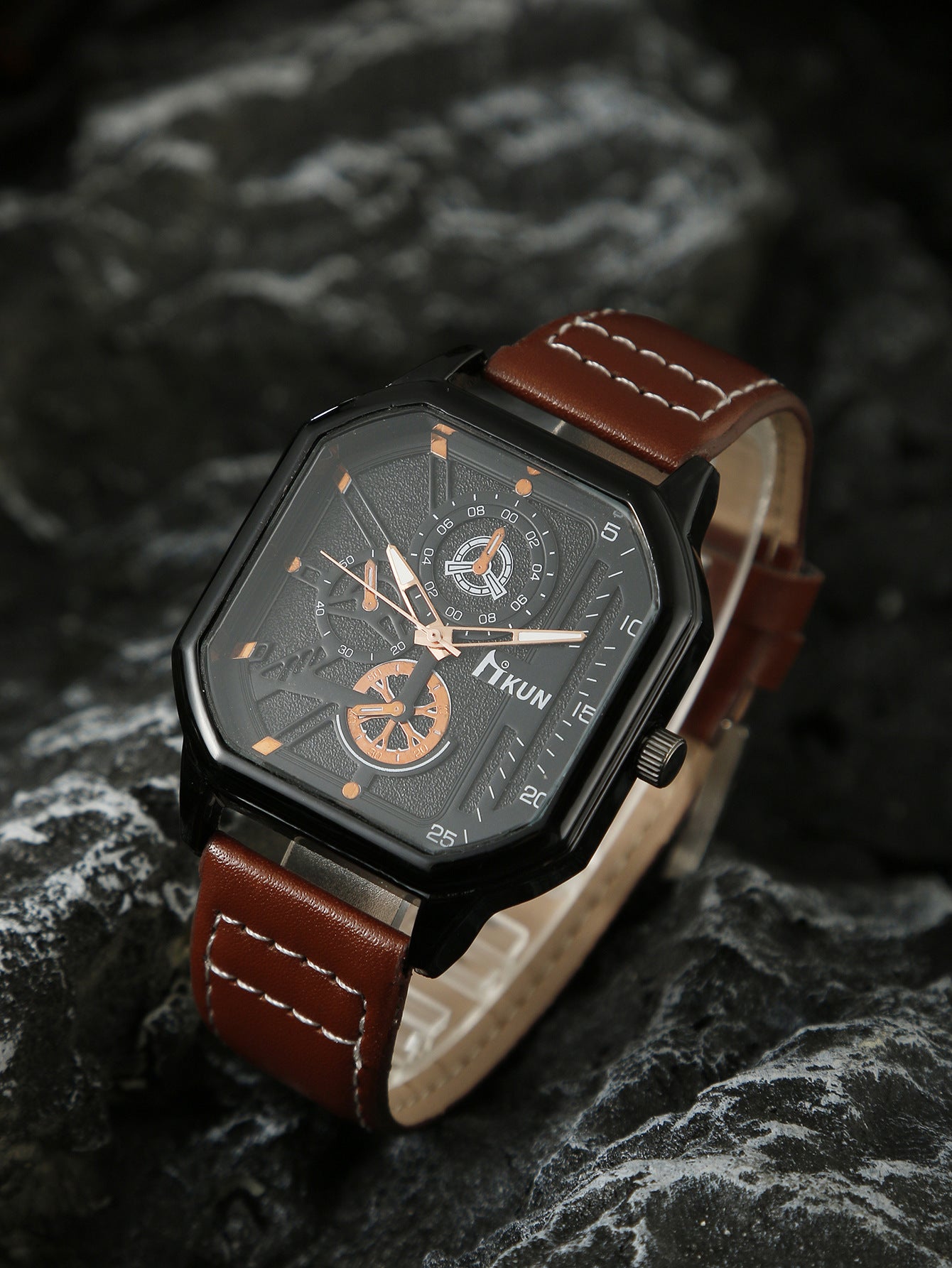 Double-Layer Square Shell Casual Men’s Watch Set – HZ Mobile - HZ Mobile