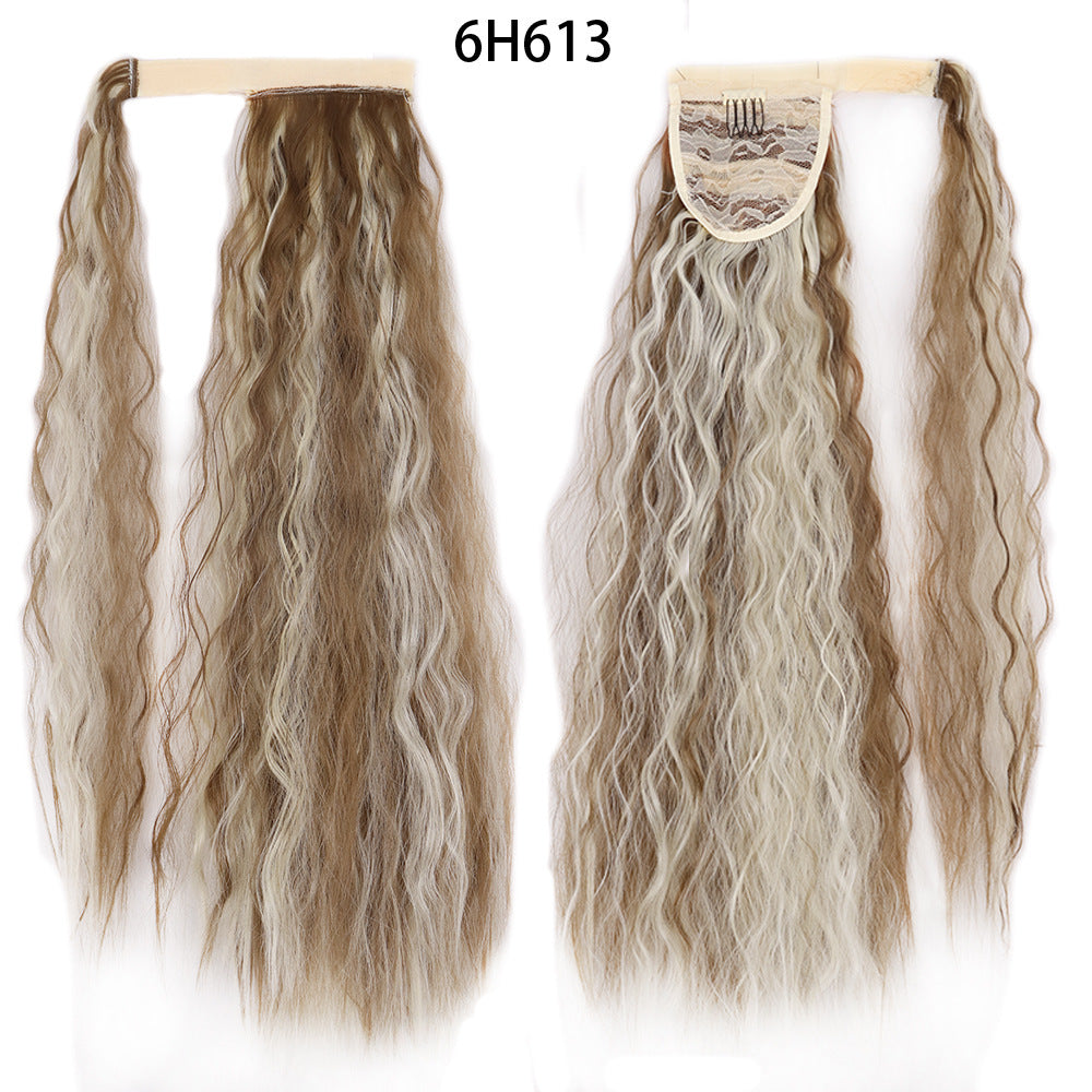 Water Wave Ponytail Wig – Velcro Wrap Synthetic High-Temperature Fiber - HZ Mobile