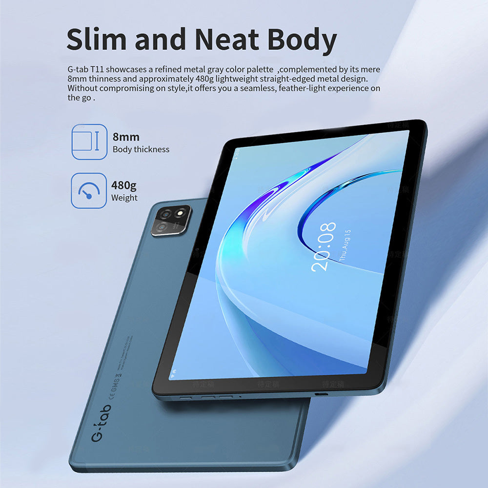 G-tab T11 Android 14 Tablet 10.1 Inch 1280&800 IPS Screen Unisoc T606 8 Core Max 1.6GHz 8GB RAM 4GB&4GB Expansion128GB ROM 2.4&5GHz WiFi Bluetooth 5.0 6580mAh Battery 8MP&13MP Camera Dual 4G - HZ Mobile
