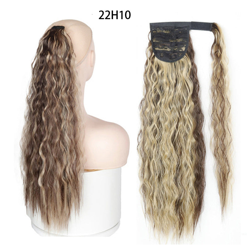 Water Wave Ponytail Wig – Velcro Wrap Synthetic High-Temperature Fiber - HZ Mobile