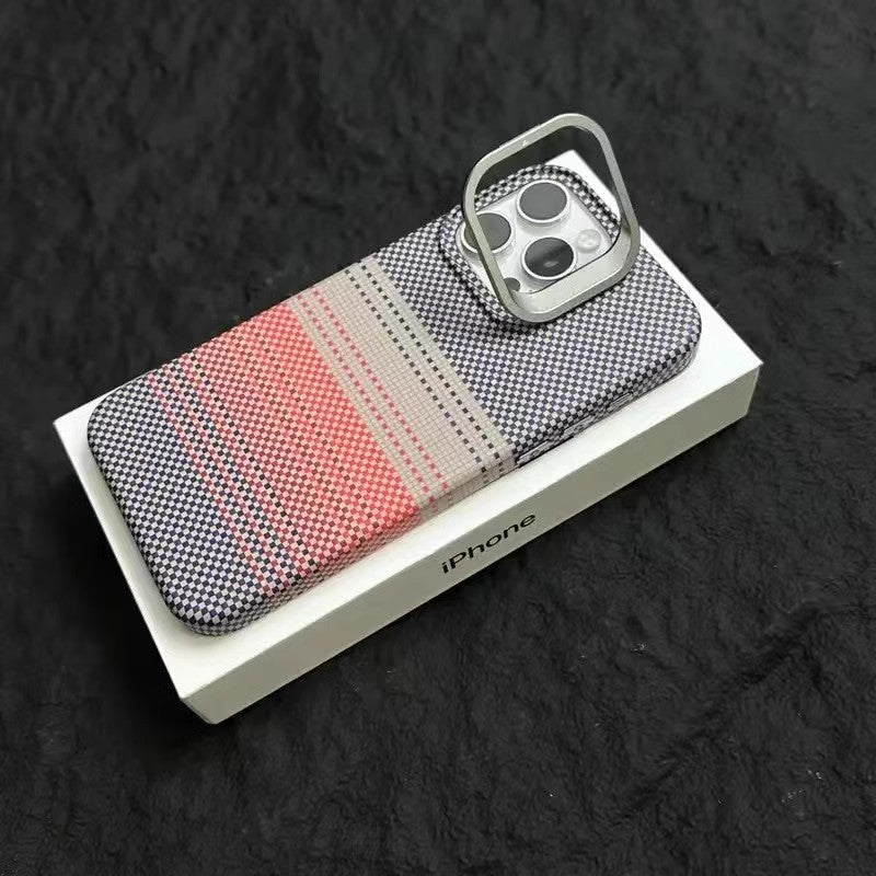 Woven Pattern Autumn & Winter Solid Color Drop-Resistant iPhone Case - HZ Mobile