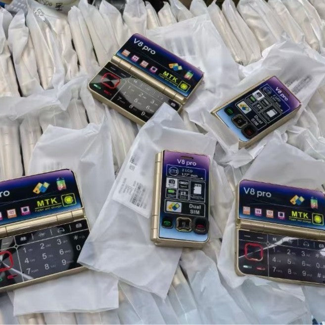 V8pro Dual Screen Folding Flip Function Mobile Phone - HZ Mobile