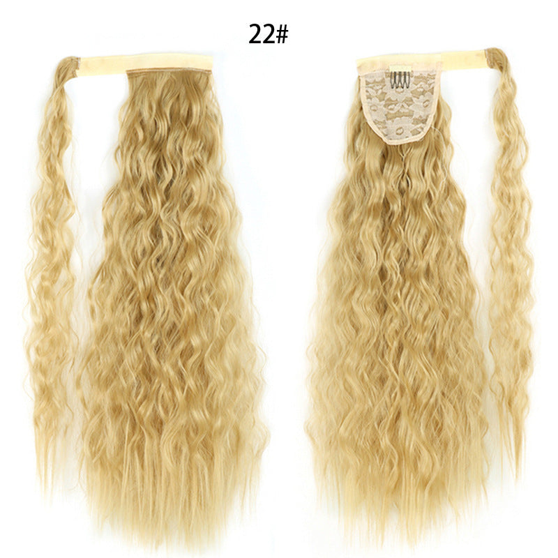 Water Wave Ponytail Wig – Velcro Wrap Synthetic High-Temperature Fiber - HZ Mobile
