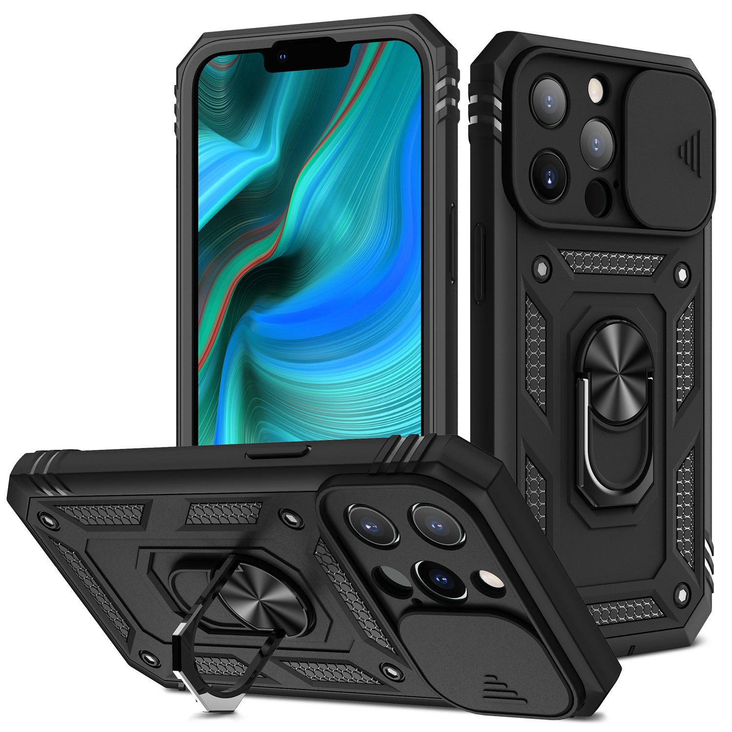 New Magnetic Mobile Phone Case With Sliding Window Bracket - HZ Mobile