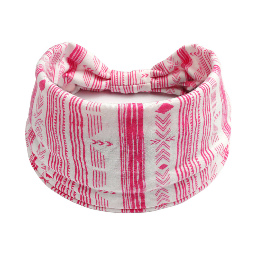 Bohemian Yoga Sports Headband – Cashew Print, Sweat-Absorbent & Non-Slip Elastic Hairband - HZ Mobile