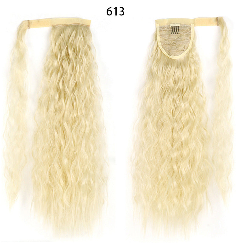 Water Wave Ponytail Wig – Velcro Wrap Synthetic High-Temperature Fiber - HZ Mobile