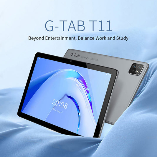 G-tab T11 Android 14 Tablet 10.1 Inch 1280&800 IPS Screen Unisoc T606 8 Core Max 1.6GHz 8GB RAM 4GB&4GB Expansion128GB ROM 2.4&5GHz WiFi Bluetooth 5.0 6580mAh Battery 8MP&13MP Camera Dual 4G - HZ Mobile