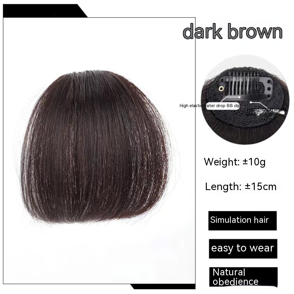 Natural Straight Bangs Hairpiece – Seamless Invisible Clip-In Fringe Wig - HZ Mobile
