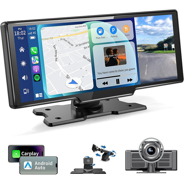 1026-inch Full Touch Screen All-in-one Car Navigation Device Front And Rear Dual Recording HD Recording P Split Screen Display - HZ Mobile
