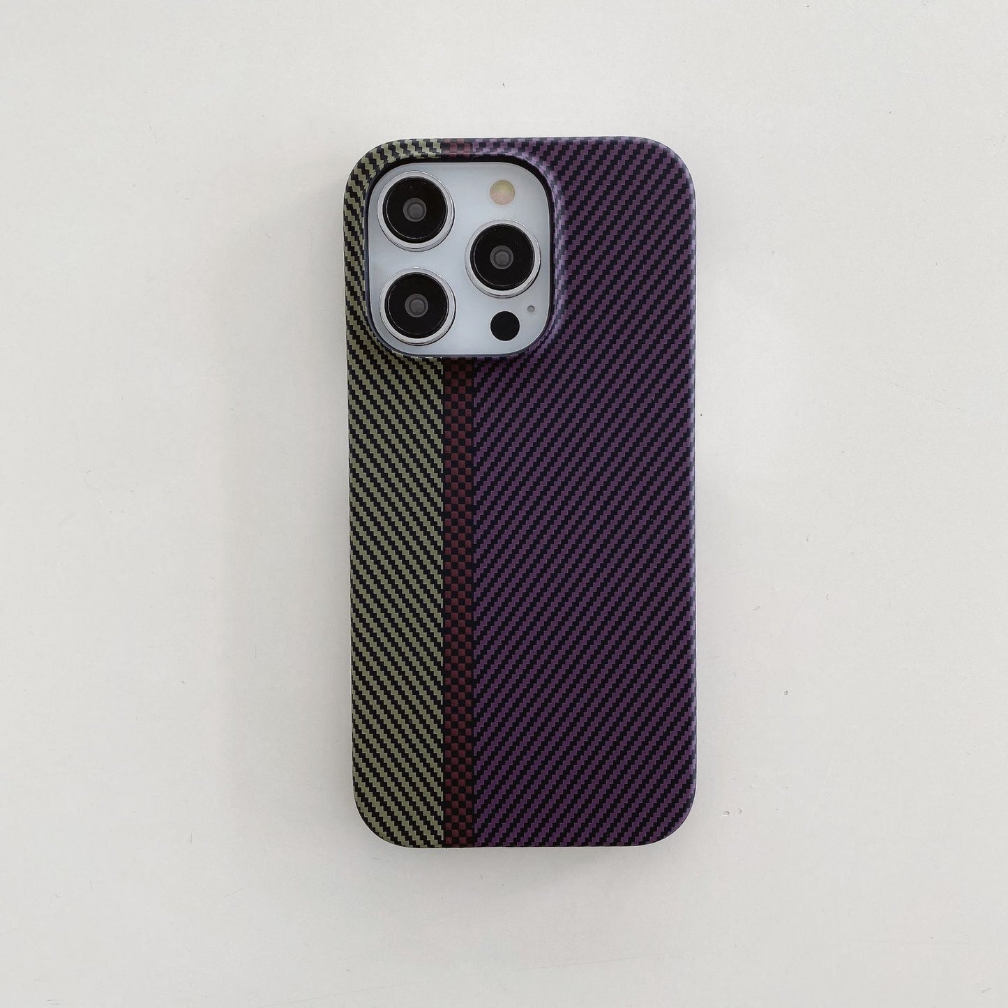 Carbon Fiber Striped iPhone Case – Hard Shell Protective Half Pack Phone Cover - HZ Mobile