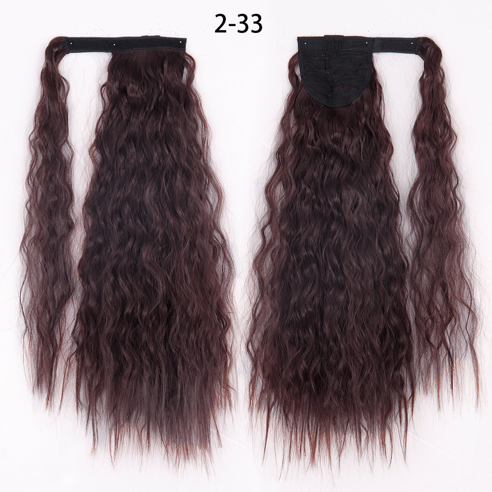 Water Wave Ponytail Wig – Velcro Wrap Synthetic High-Temperature Fiber - HZ Mobile