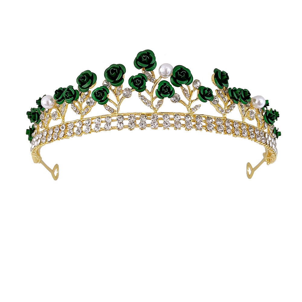 Purple Rose Crystal Crown – Elegant Tiara Headpiece for Weddings, Proms & Princess Parties - HZ Mobile