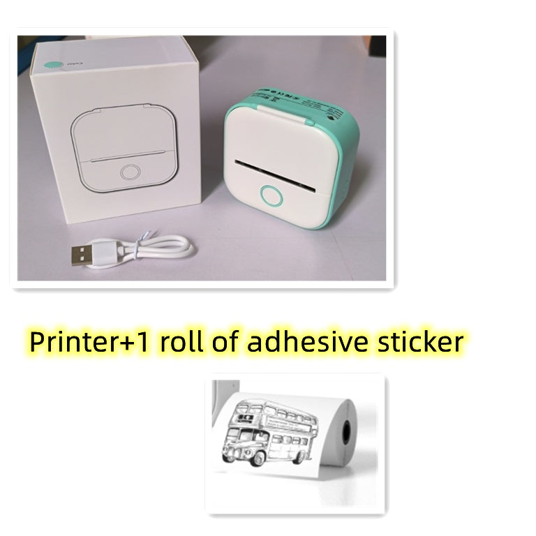 Portable Mini Thermal Label Printer Home Photo Printer Student Wrong Question Printer Bluetooth-compatible Mini Label Printer Price Tag - HZ Mobile