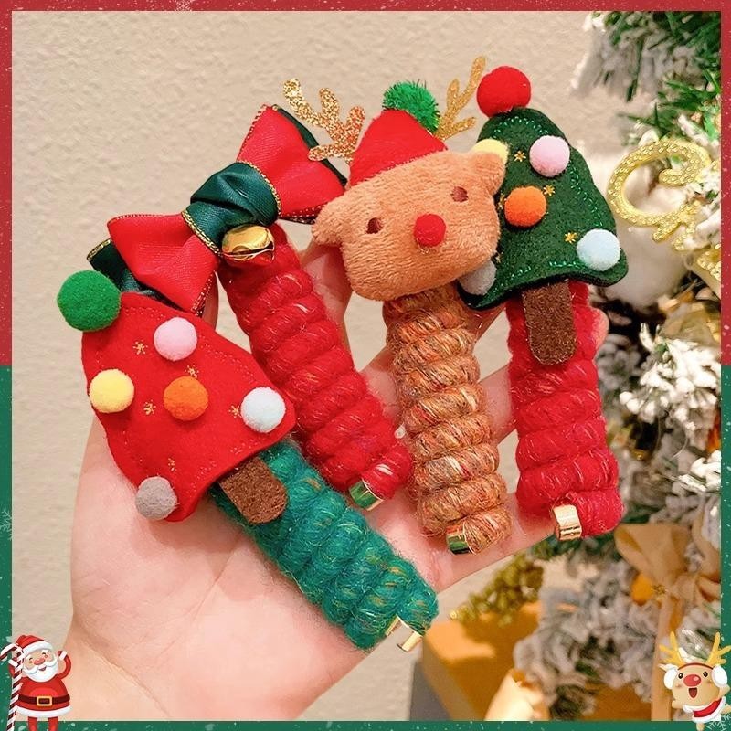 Christmas Hair Ties for Girls – Cute Elastic Telephone Wire Spiral Bands & Festive Kids Hair Accessories - HZ Mobile