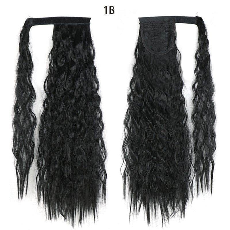 Water Wave Ponytail Wig – Velcro Wrap Synthetic High-Temperature Fiber - HZ Mobile