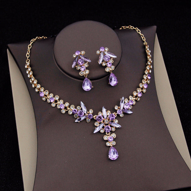 Royal Queen Bridal Jewelry Set – Luxury Wedding Tiara & Earrings Necklace Set for Women - HZ Mobile