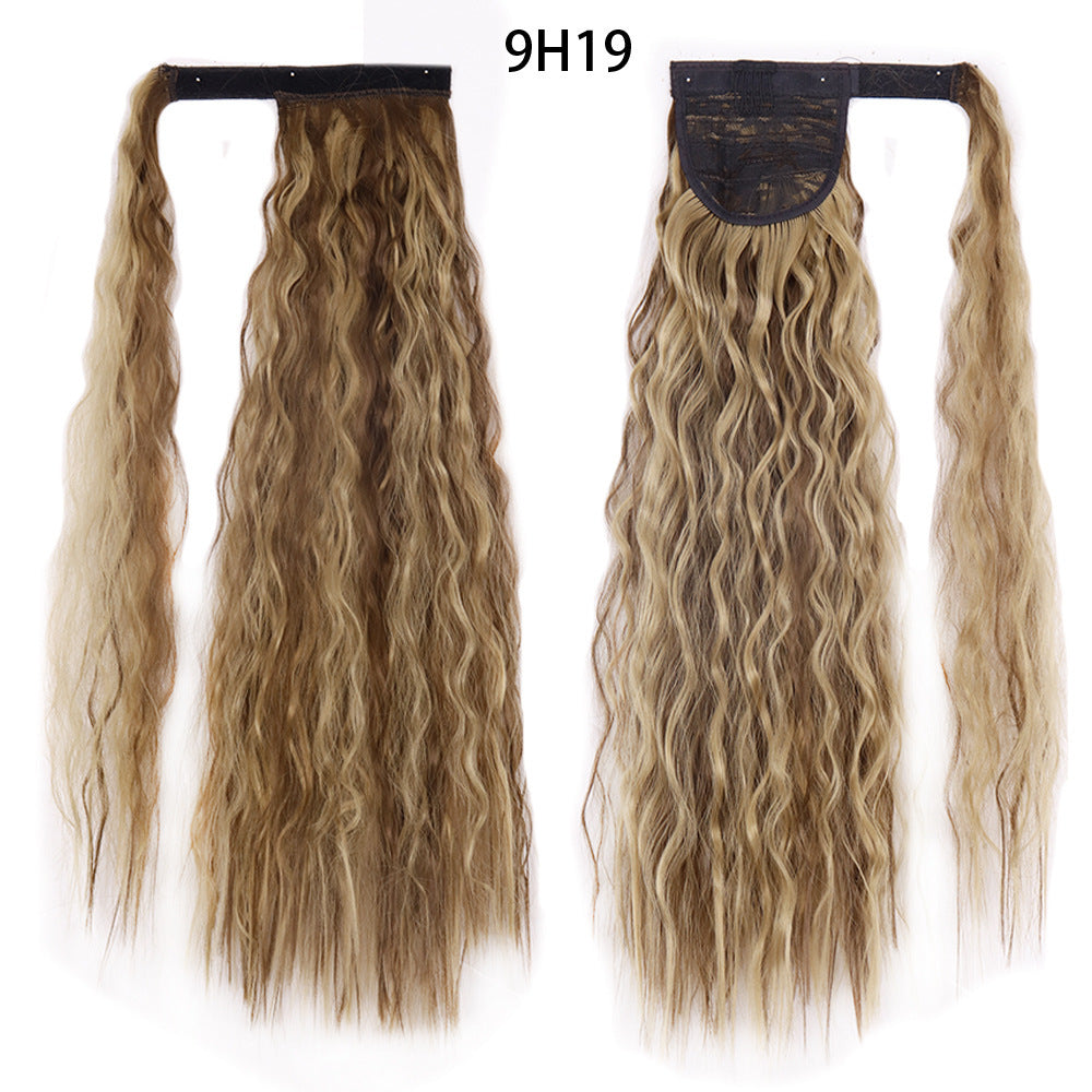 Water Wave Ponytail Wig – Velcro Wrap Synthetic High-Temperature Fiber - HZ Mobile