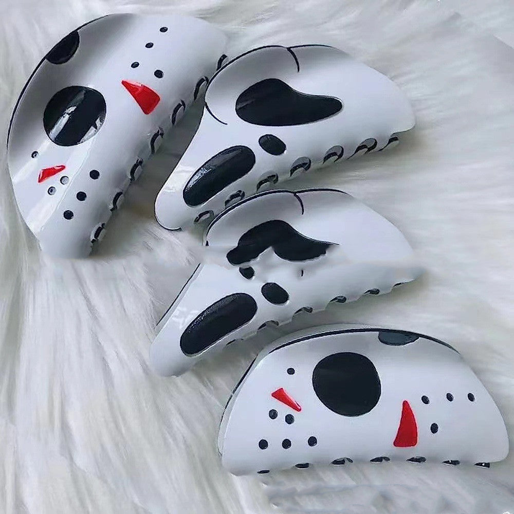 Halloween Grimace Hair Barrettes – White Decorative Hair Clips for Girls & Women | Spooky Costume Accessories - HZ Mobile
