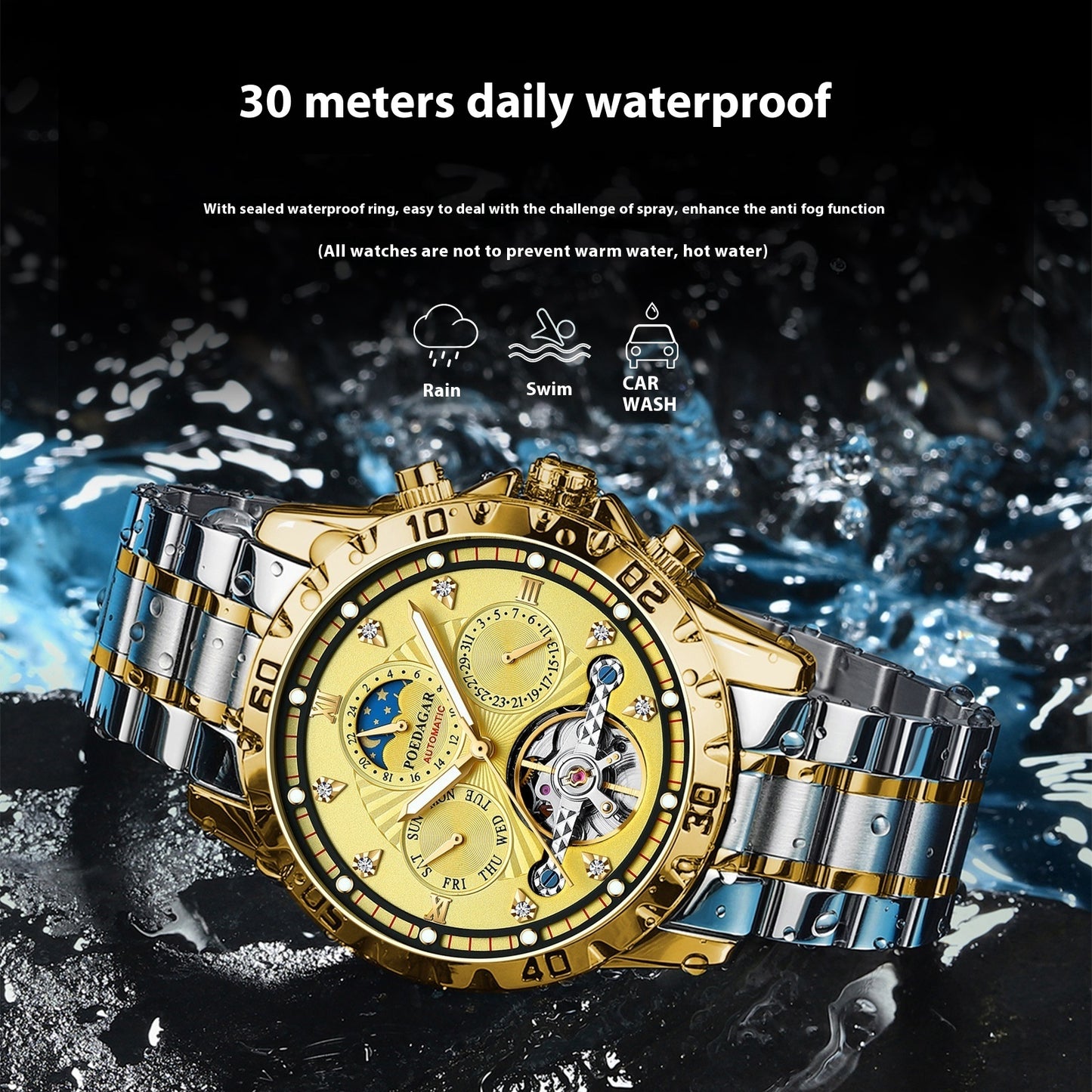 Men’s Mechanical Waterproof Luxury Multifunction Watch – HZ Mobile - HZ Mobile