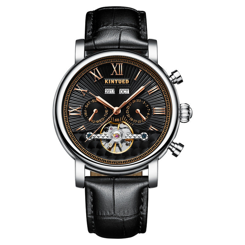 Automatic Mechanical Men’s Leather Hollow-Out Watch – HZ Mobile - HZ Mobile