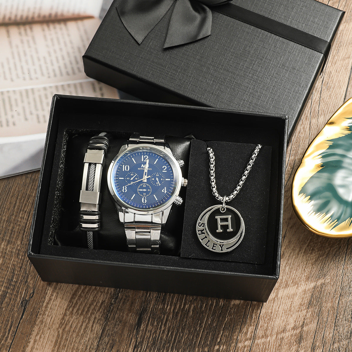 Men’s Business Gift Watch Set – Holiday & Birthday Bracelet & Necklace – HZ Mobile - HZ Mobile