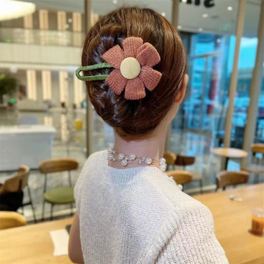 Large Cloth Flower Hairpin – High-End Mori Style Hair Clip for Elegant Updos & Back-of-Head Styling - HZ Mobile