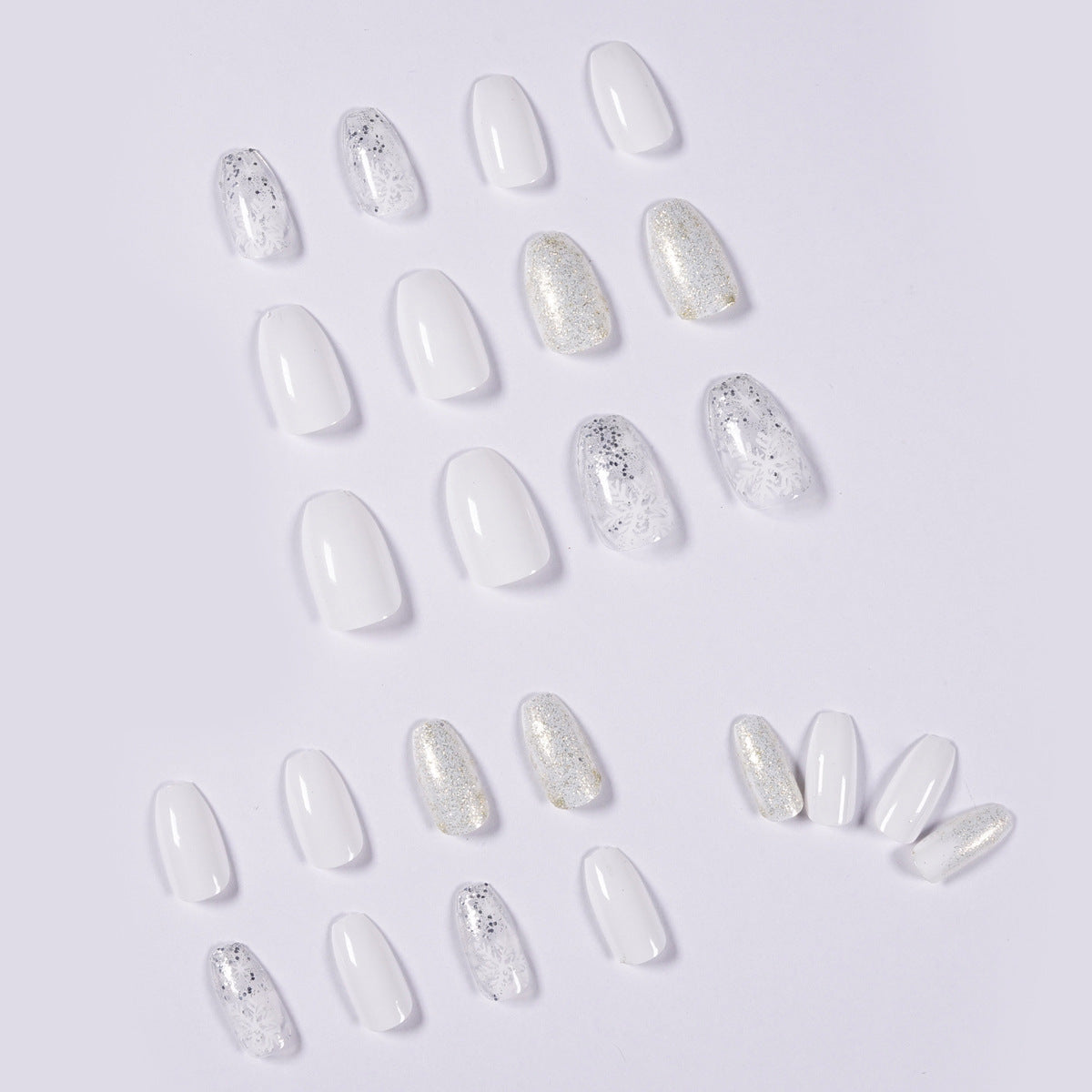 Ice Glitter Short Ballet False Nails – Sparkling Press-On Tips for DIY & Salon Nail Art - HZ Mobile