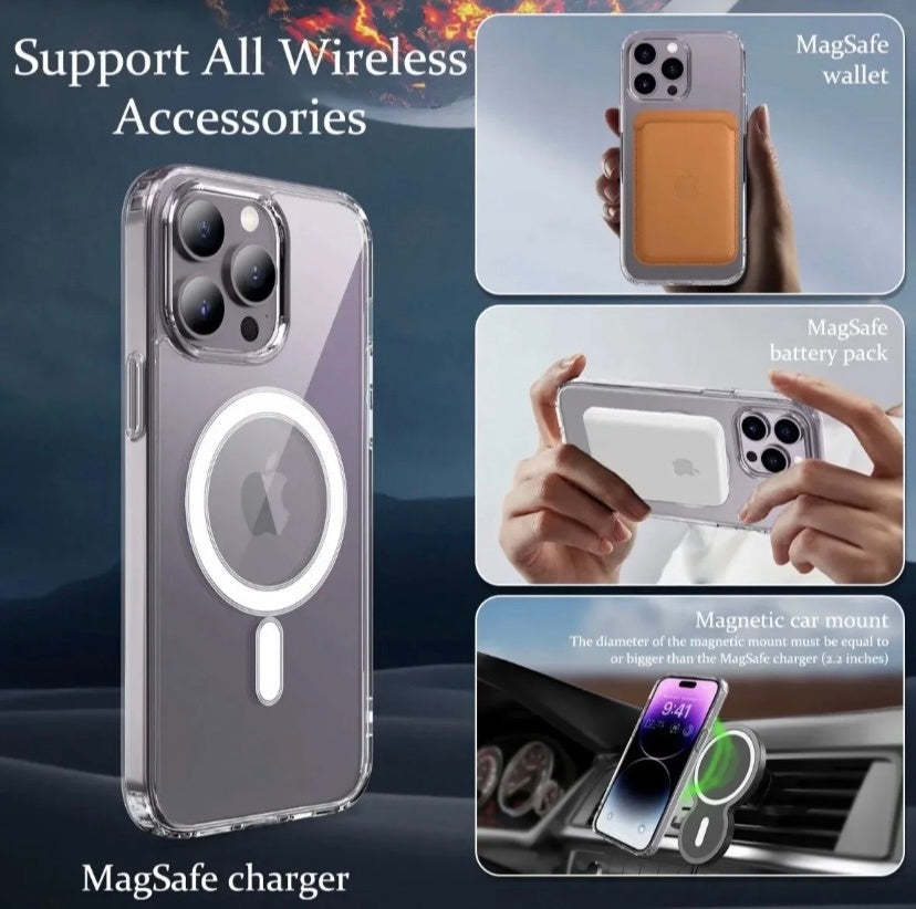 For Phone 15 14 Plus, Pro, Pro Max Case, Compatible With MagSafe, Shockproof Military - Grade Protection, Magnetic Phone Case For Phone 15 14 Plus, Pro, Pro Max, Classic Hybrid Case - HZ Mobile