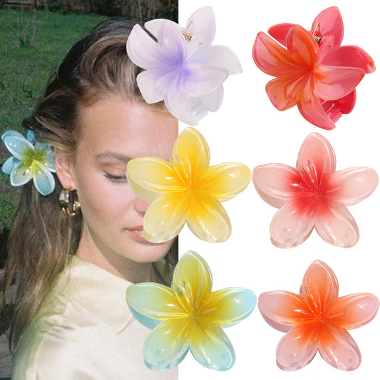 Muweordy Plumeria Hair Clips – Trendy Korean Flower Hair Claw Clip for Women | Stylish Hair Catch & Accessories - HZ Mobile