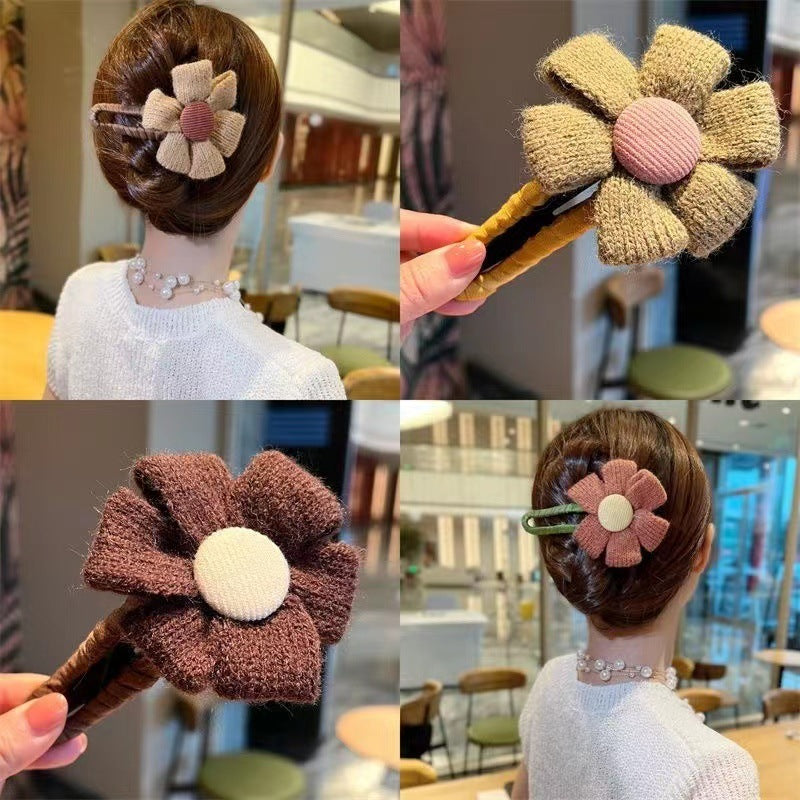 Large Cloth Flower Hairpin – High-End Mori Style Hair Clip for Elegant Updos & Back-of-Head Styling - HZ Mobile