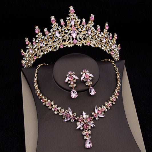 Royal Queen Bridal Jewelry Set – Luxury Wedding Tiara & Earrings Necklace Set for Women - HZ Mobile