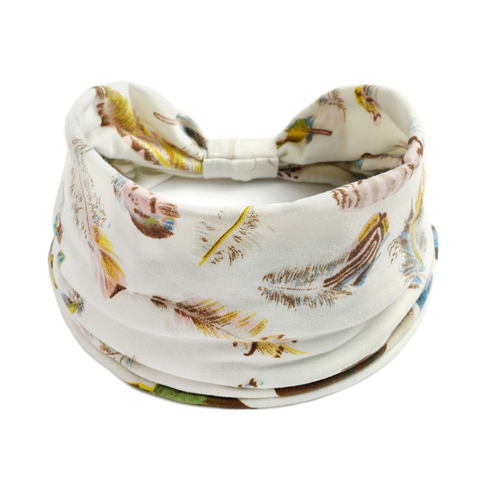 Bohemian Yoga Sports Headband – Cashew Print, Sweat-Absorbent & Non-Slip Elastic Hairband - HZ Mobile